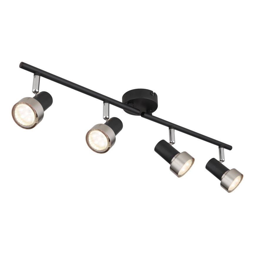 Globo - Spot  4xGU10/25W/230V zwart/zilver