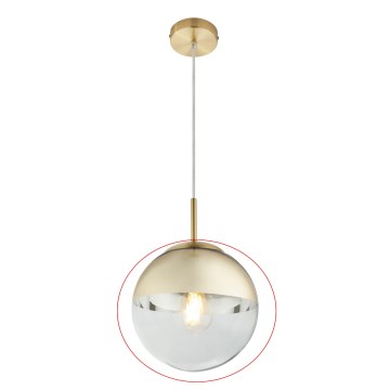Globo - Vervangend glas voor kroonluchter VARUS E27, goud, Ø 20 cm