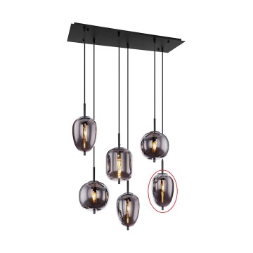 Globo - Vervangingsglas voor kroonluchter BLACKY E14, zwart, Ø 15,8 cm