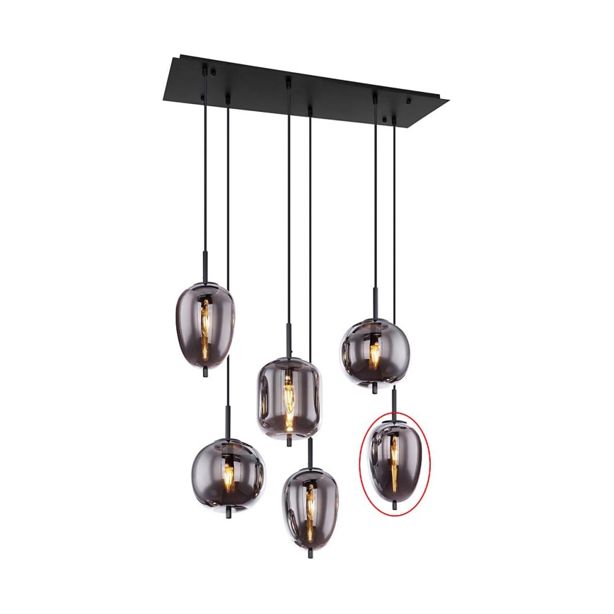 Globo - Vervangingsglas voor kroonluchter BLACKY E14, zwart, Ø 15,8 cm
