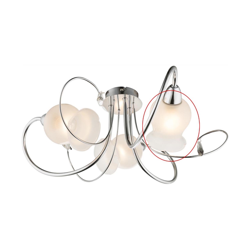 Globo - Vervangingsglas voor kroonluchter LILLY E14, wit