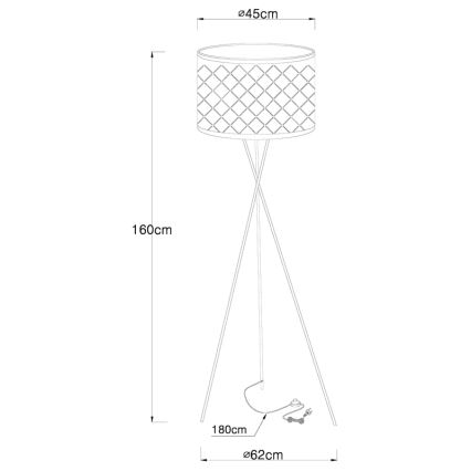 Globo - Vloerlamp 1xE27 / 60W / 230V