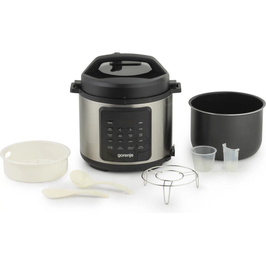 GORENJE GMC6SBK - Multifunctionele elektrische kookpan 6 l 8-in-1 1000W/230V roestvrij staal