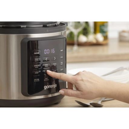 GORENJE GMC6SBK - Multifunctionele elektrische kookpan 6 l 8-in-1 1000W/230V roestvrij staal