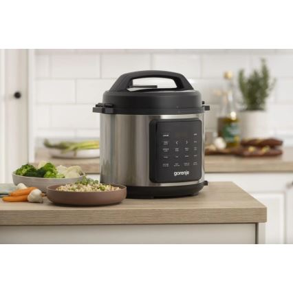 GORENJE GMC6SBK - Multifunctionele elektrische kookpan 6 l 8-in-1 1000W/230V roestvrij staal