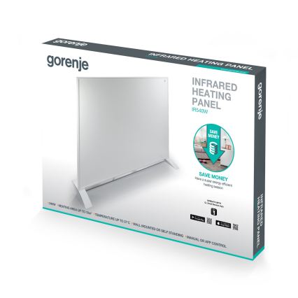 GORENJE IR540W - Slim elektrisch infraroodpaneel 540W met timer IP44 Wi-Fi wit