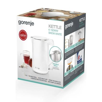 GORENJE K15DWW - Snelle waterkoker 1,5 l 2200W/230V wit
