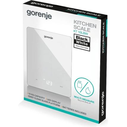 GORENJE KT10LBW - Digitale keukenweegschaal 3xAAA wit
