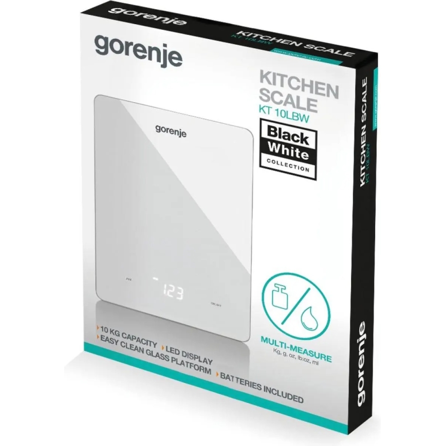 GORENJE KT10LBW - Digitale keukenweegschaal 3xAAA wit