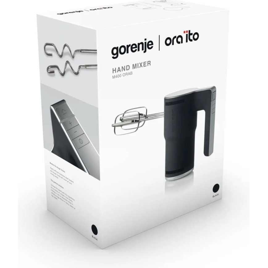 GORENJE M400ORAB - Handmixer 400W/230V zwart/roestvrij staal