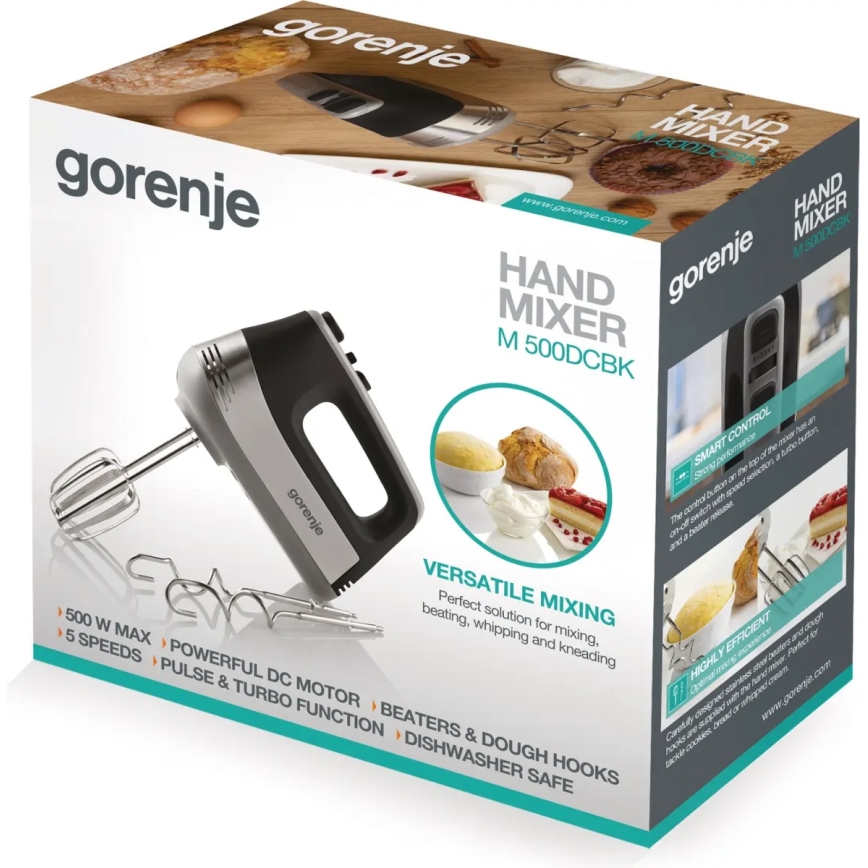 GORENJE M500DCBK - Handmixer 500W/230V zwart/grijs