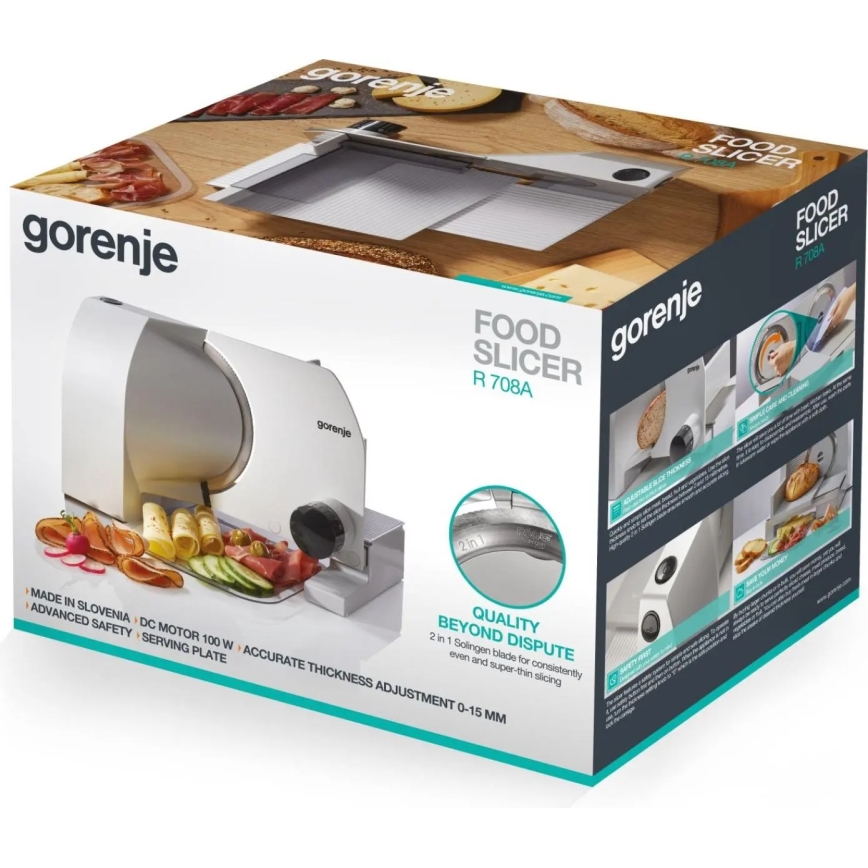GORENJE R708A - Elektrische snijmachine 100W/230V roestvrij staal