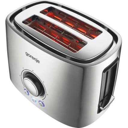 GORENJE T1000E - Broodrooster met twee sleuven en opzetrooster 1000W/230V RVS