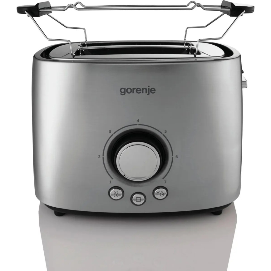 GORENJE T1000E - Broodrooster met twee sleuven en opzetrooster 1000W/230V RVS