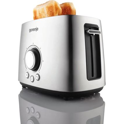 GORENJE T1000E - Broodrooster met twee sleuven en opzetrooster 1000W/230V RVS