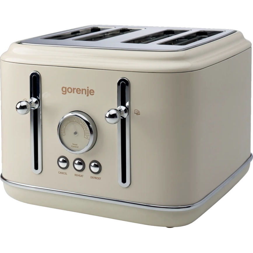 GORENJE T2300CLIN - Broodrooster met 4 sleuven, 1150W/230V, beige