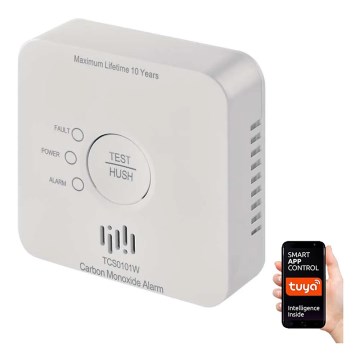 GoSmart koolmonoxidedetector 2xAA Wi-Fi Tuya