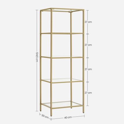 Gouden boekenkast GLASY