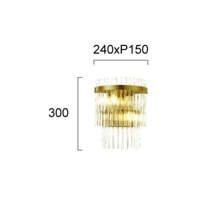 Gouden wandlamp SABRINA 2xE14/40W/230V