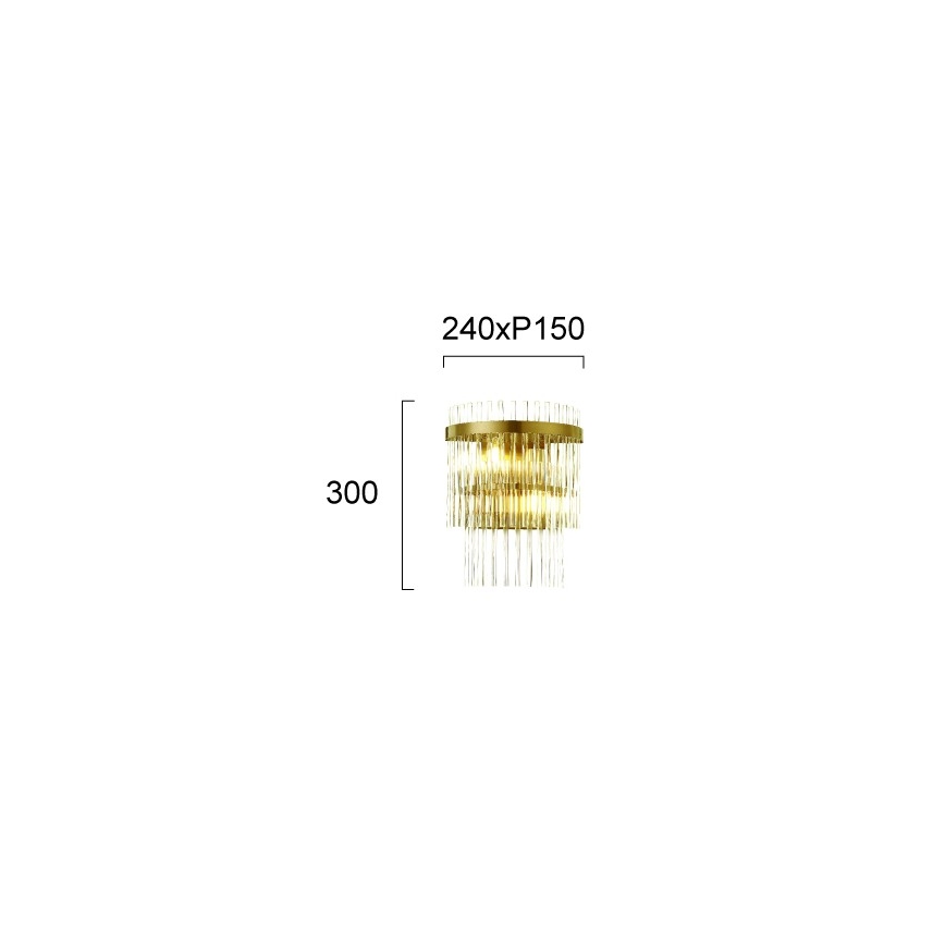 Gouden wandlamp SABRINA 2xE14/40W/230V