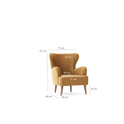 Gouden wingback-fauteuil NEKO