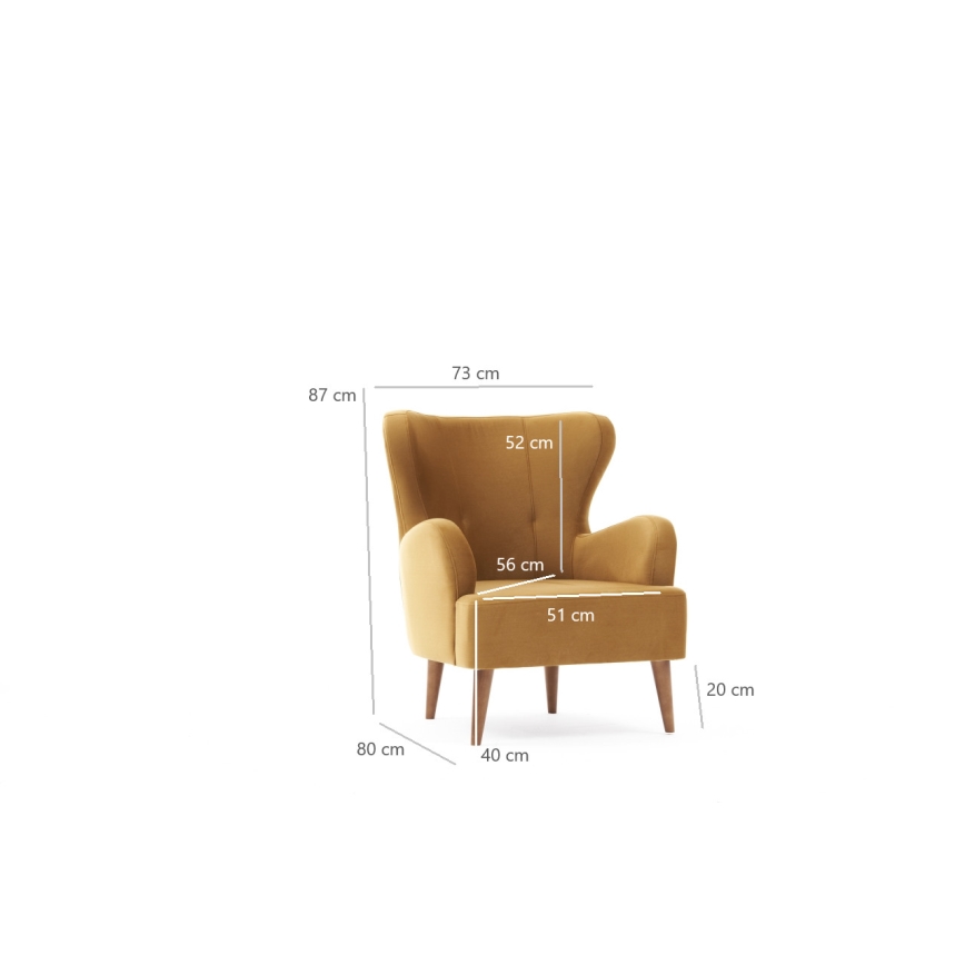 Gouden wingback-fauteuil NEKO