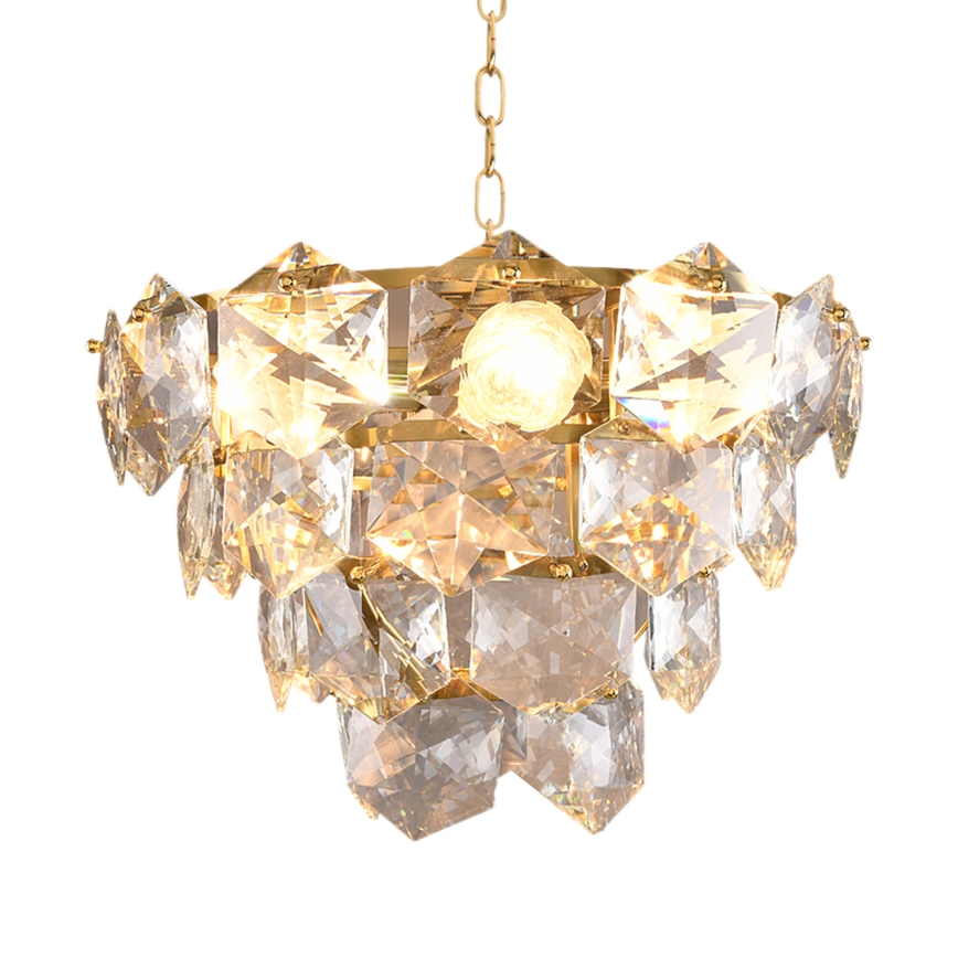 Goudkleurige Kroonluchter aan ketting DIANA 6x E14 / 40W / 230V