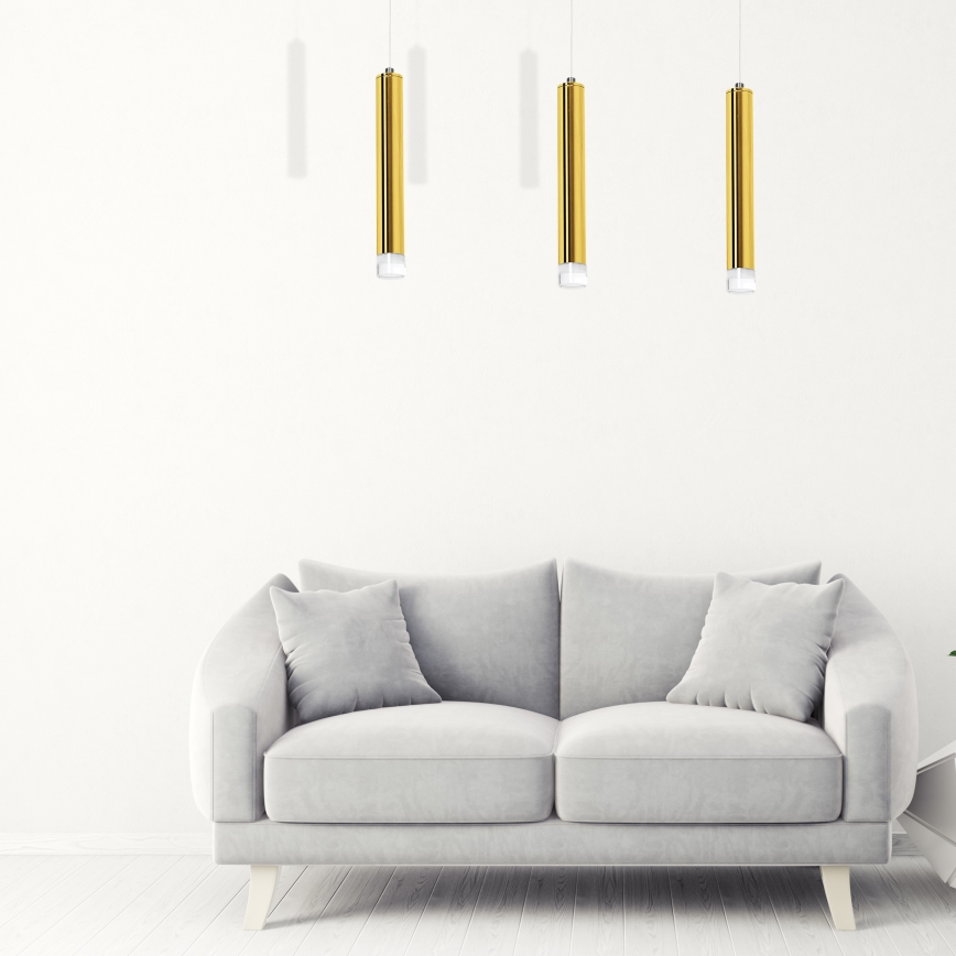 Goudkleurige LED Plafondlamp GOLDIE 3x LED / 15W / 230V