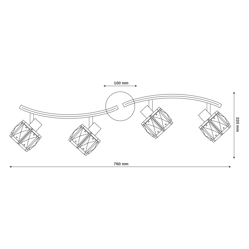 Goudkleurige opbouwkroonluchter ZAHARA 4xE27/10W/230V