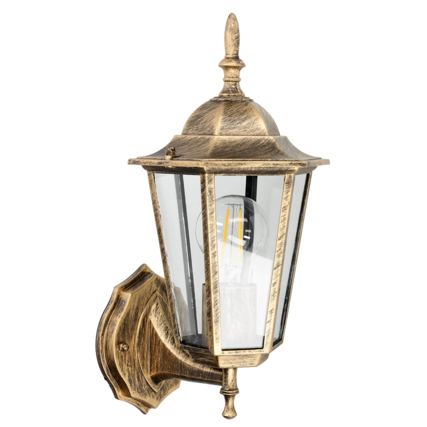 Goudkleurige Wandlamp voor buiten 1x E27 / 60W / 230V IP44