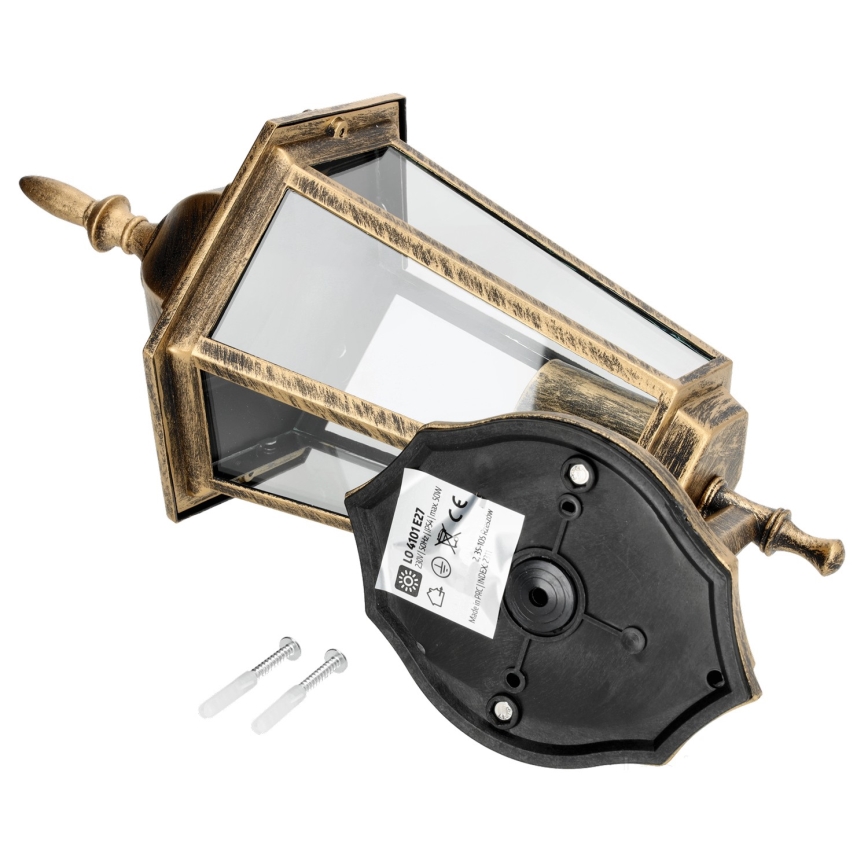 Goudkleurige Wandlamp voor buiten 1x E27 / 60W / 230V IP44
