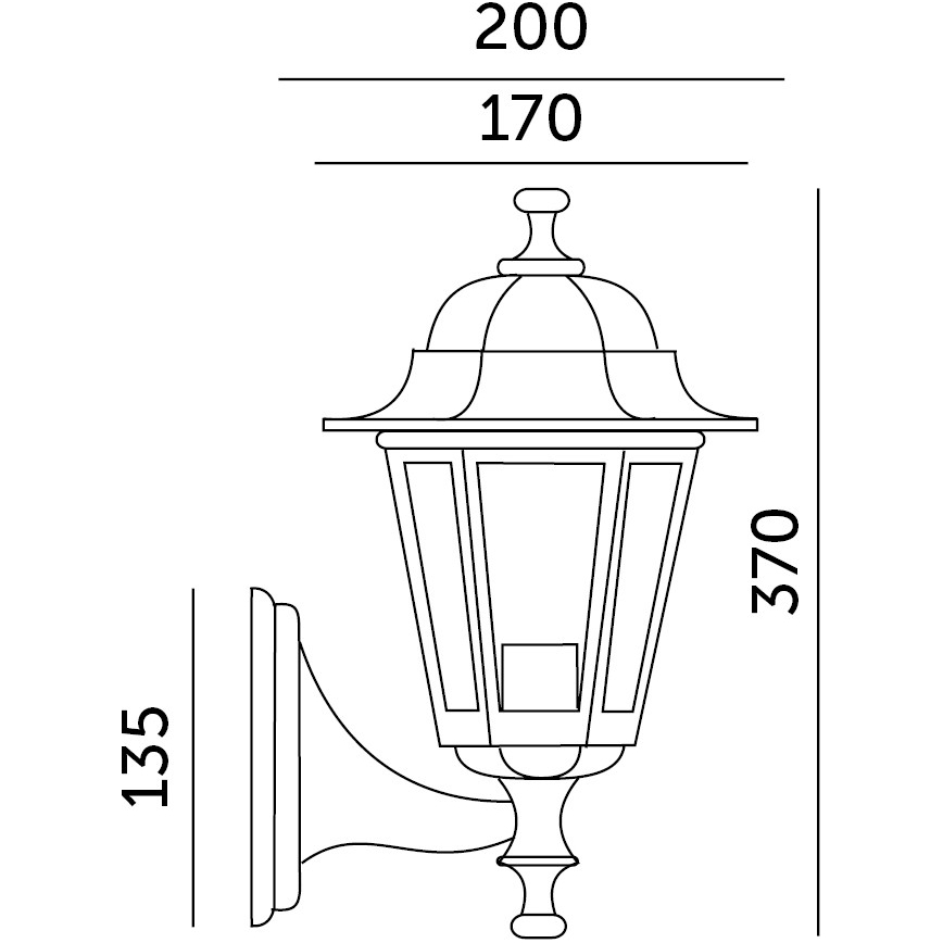Goudkleurige Wandlamp voor buiten 1x E27 / 60W / 230V IP44