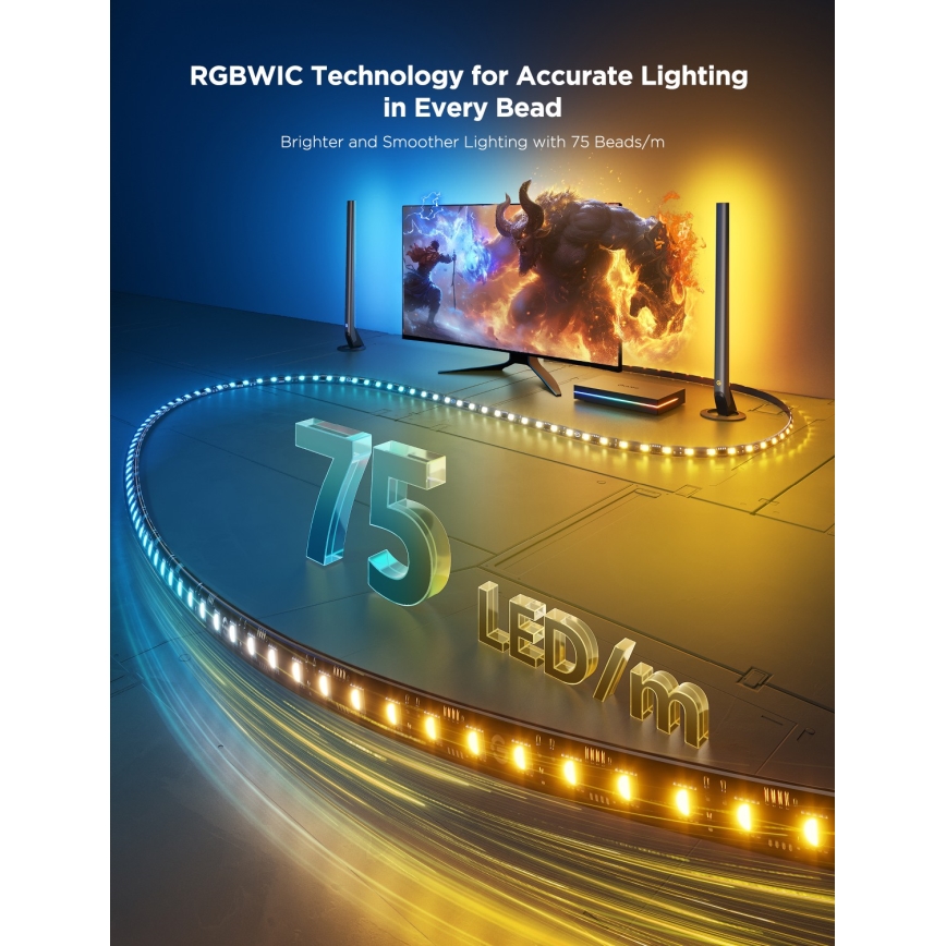 Govee - AI Sync Box Kit 2 Slimme set pc-verlichting 27-34 + LED-panelen Wi-Fi