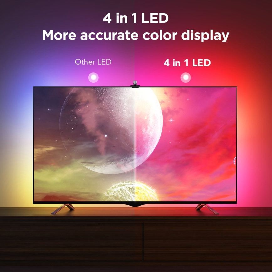 Govee - Backlight 3S Netflix TV 55-65 SMART LED achtergrondverlichting RGBICW Wi-Fi + afstandsbediening