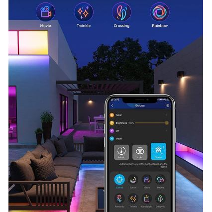 Govee - Buiten Pro SMART RGBICWW buitenshuis LED Strip 10m 2700-6500K Wi-Fi IP65