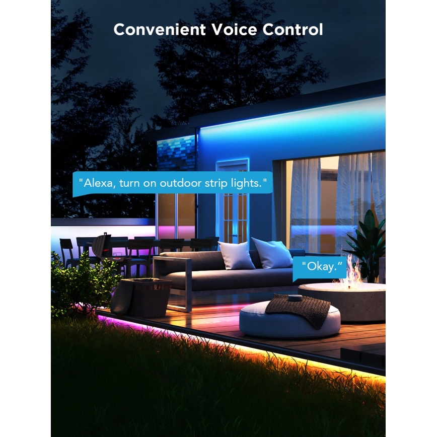 Govee - Buiten Pro SMART RGBICWW buitenshuis LED Strip 10m 2700-6500K Wi-Fi IP65