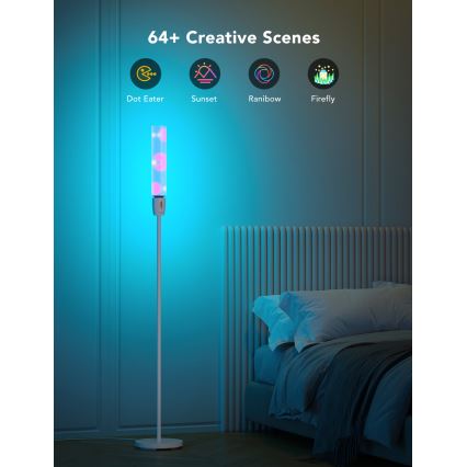 Govee - Dimbare LED Staande lamp CYLINDER SMART RGBICWW 2200-6500K