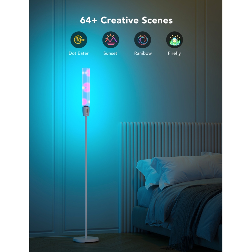 Govee - Dimbare LED Staande lamp CYLINDER SMART RGBICWW 2200-6500K
