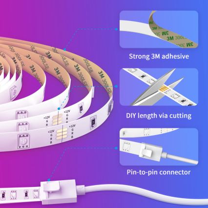 Govee - Dimbare RGB LED-strip smart LED/36W/24V 10 m Wi-Fi