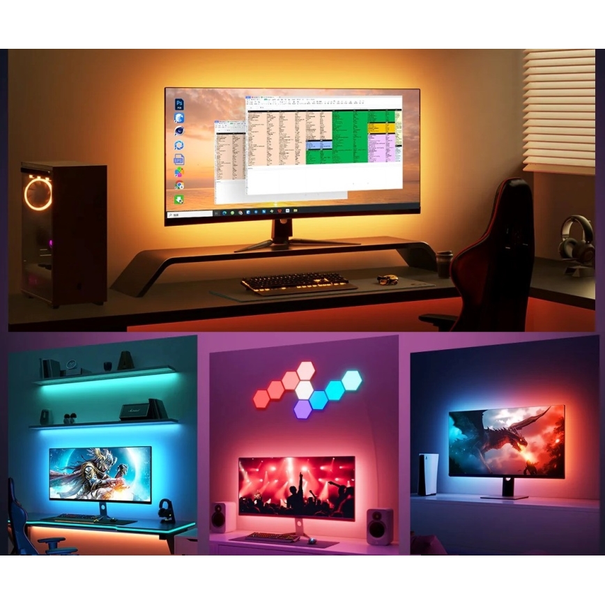 Govee - Dreamview G1 Smart LED RGBIC monitor verlichting 27-34" Wi-Fi