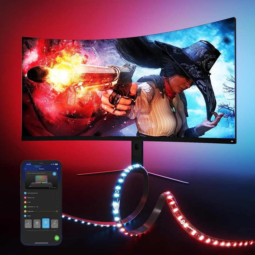 Govee - Dreamview G1 Smart LED RGBIC monitor verlichting 27-34" Wi-Fi