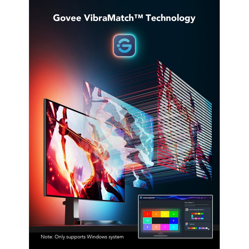 Govee - Dreamview G1 Smart LED RGBIC monitor verlichting 27-34" Wi-Fi