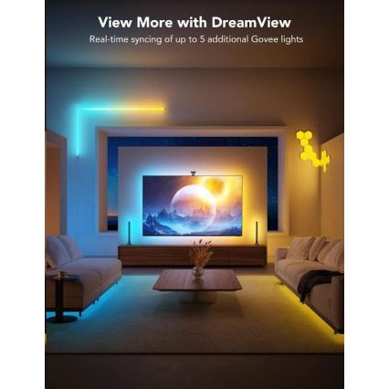 Govee - DreamView T2 DUAL TV 55-65 SMART LED-achtergrondverlichting RGBIC Wi-Fi + afstandsbediening