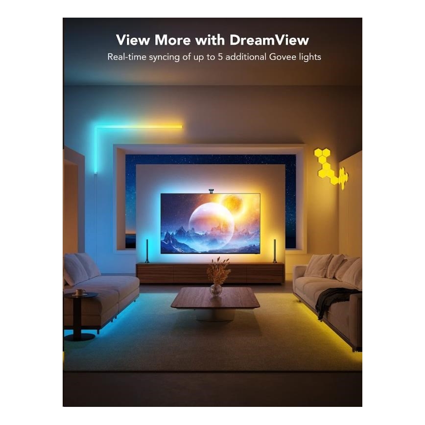 Govee - DreamView T2 DUAL TV 55-65 SMART LED-achtergrondverlichting RGBIC Wi-Fi + afstandsbediening