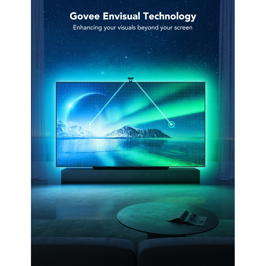 Govee - DreamView T2 DUAL TV 75-85 slimme LED-achtergrondverlichting RGBIC Wi-Fi + afstandsbediening