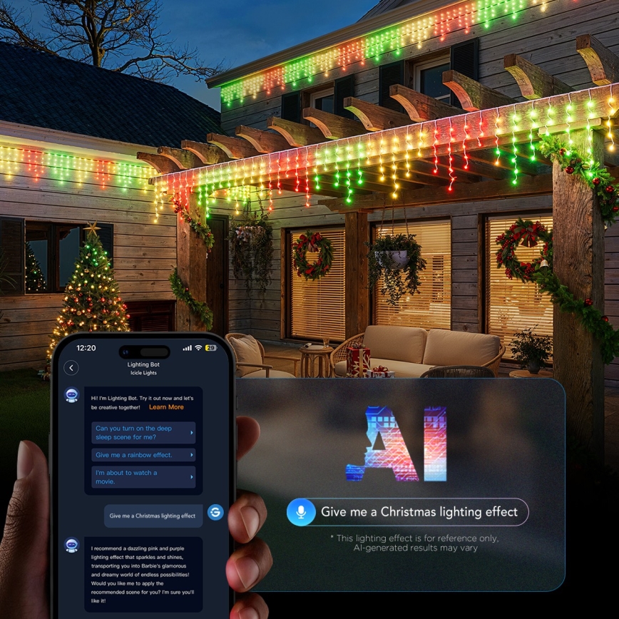 Govee - LED RGBIC buiten ijspegelverlichting 10m Wi-Fi Matter IP65