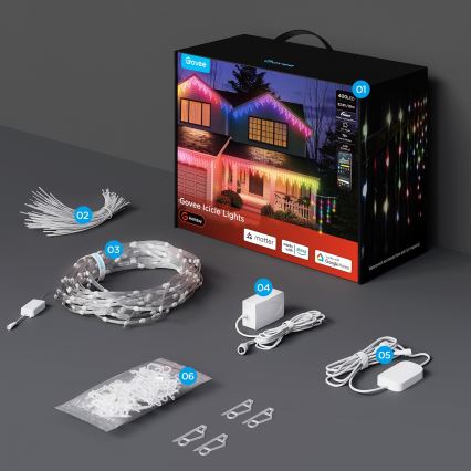 Govee - LED RGBIC buiten ijspegelverlichting 10m Wi-Fi Matter IP65