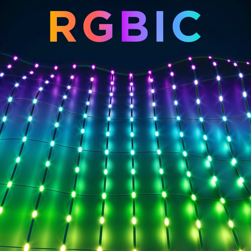 Govee - LED RGBIC Buitenverlichtingsnet 143x85cm Wi-Fi Matter IP65