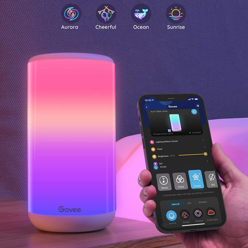 Govee - LED RGBIC Dimbaar tafellamp AURA 2 2200-6500K Wi-Fi Matter