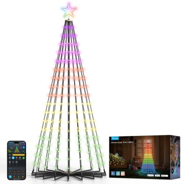 Govee - LED RGBIC Kerstboom met ster LED/15W/230V IP65 1,8m Matter Wi-Fi